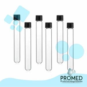 TUBO 13X100MM VIDRO C/TAMPA ROSCA BAQUELITE