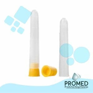 TUBO PP CÔNICO 12ml – TAMPA DE PRESSÃO INTERNA - AMARELO