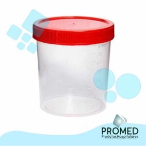 COLETOR DE URINA ESTÉRIL 50ml TAMPA VERMELHA