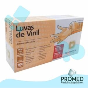 LUVA DE VINIL PARA PROCEDIMENTOS NÃO CIRÚRGICOS SEM PÓ