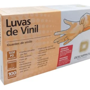 LUVA DE VINIL PARA PROCEDIMENTOS NÃO CIRÚRGICOS SEM PÓ