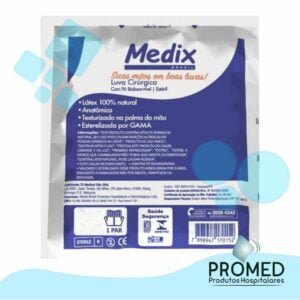 LUVA CIRÚRGICA ESTÉRIL DE LÁTEX COM PÓ - MEDIX