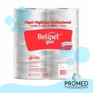 PAPEL HIG. BELIPEL GOLD BR1 C/8 ROLOS X 300MTS FOLHA SIMPLES