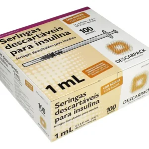 SERINGA DE INSULINA 1ML COM AGULHA 13 X 0,45mm – DESCARPACK