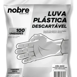 LUVA PLÁSTICA TRANSPARENTE N/ ESTÉRIL (TAM. ÚNICO) PCT C/100