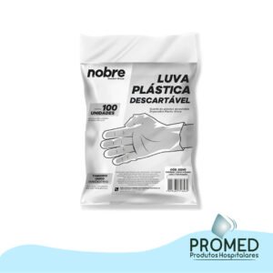 LUVA PLÁSTICA TRANSPARENTE N/ ESTÉRIL (TAM. ÚNICO) PCT C/100